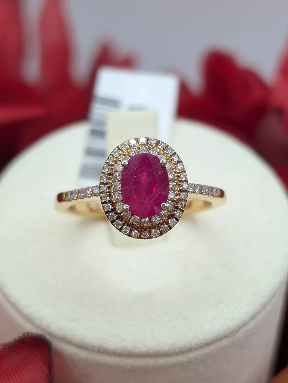 18K Gold AAA Burmese Ruby, Diamond Ring 1.28ctw GIA Certification/Appraisal